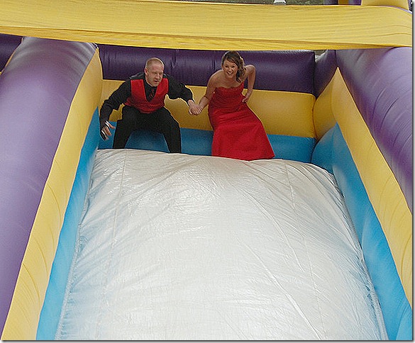 bounce house slide - wedding party